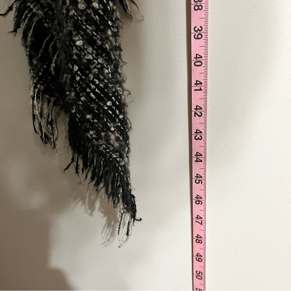 Women’s Lildy Waterfall Sweater Vest Plaid Open Front Size XL Fringe Tan Blk Wht - Picture 7 of 7